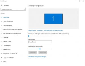 Windows Einstellungen Bildschirm